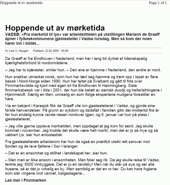 hoppende ut av morketida